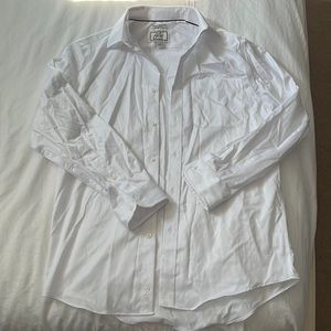 Jos A Bank Neck 15.5 White Long Sleeve Dress Shirt